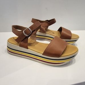 Like New! Vera Pelle Leather Platform Sandals